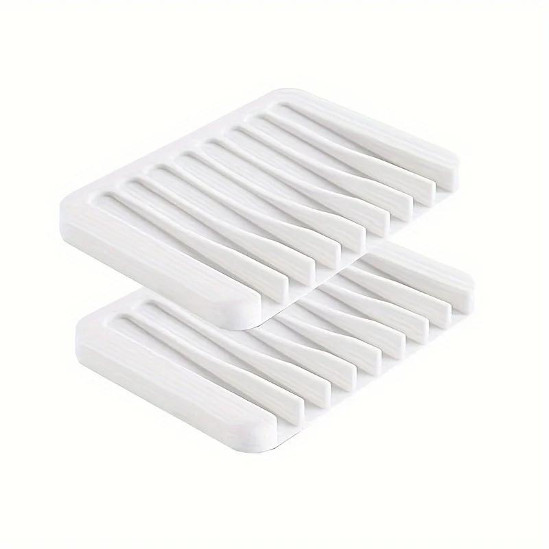 1/2pcs Self Draining Soap Holder Silicone Soap Dish Soap Saver for Shower Bathroom Kitchen Sponges Keep Soap Bars Dry Clean