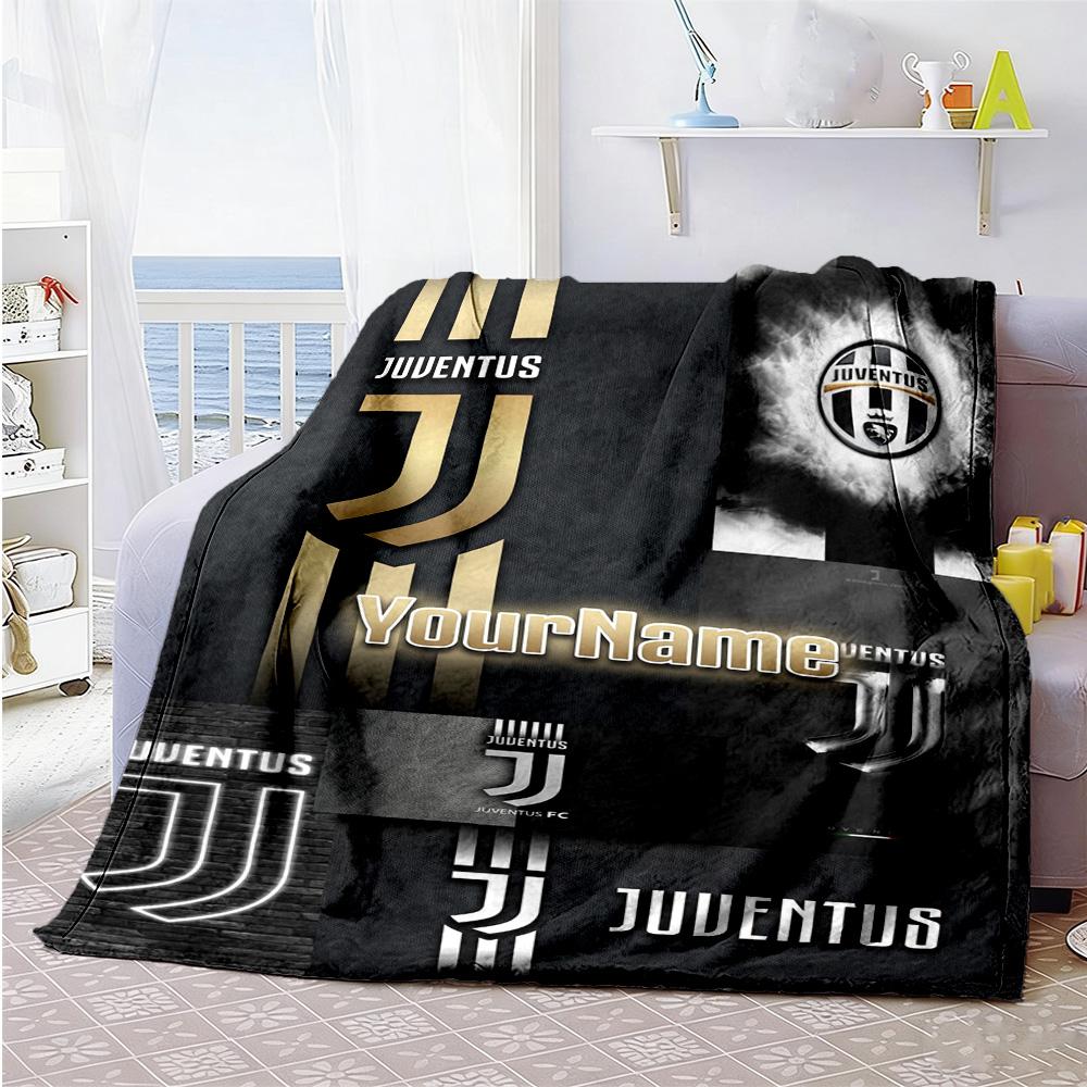 Juventus Customize Your Name Blanket Lightweight Customizable Blanket Comfortable Versatile for Nap Living Room Chair Seaside Four Seasons Universal