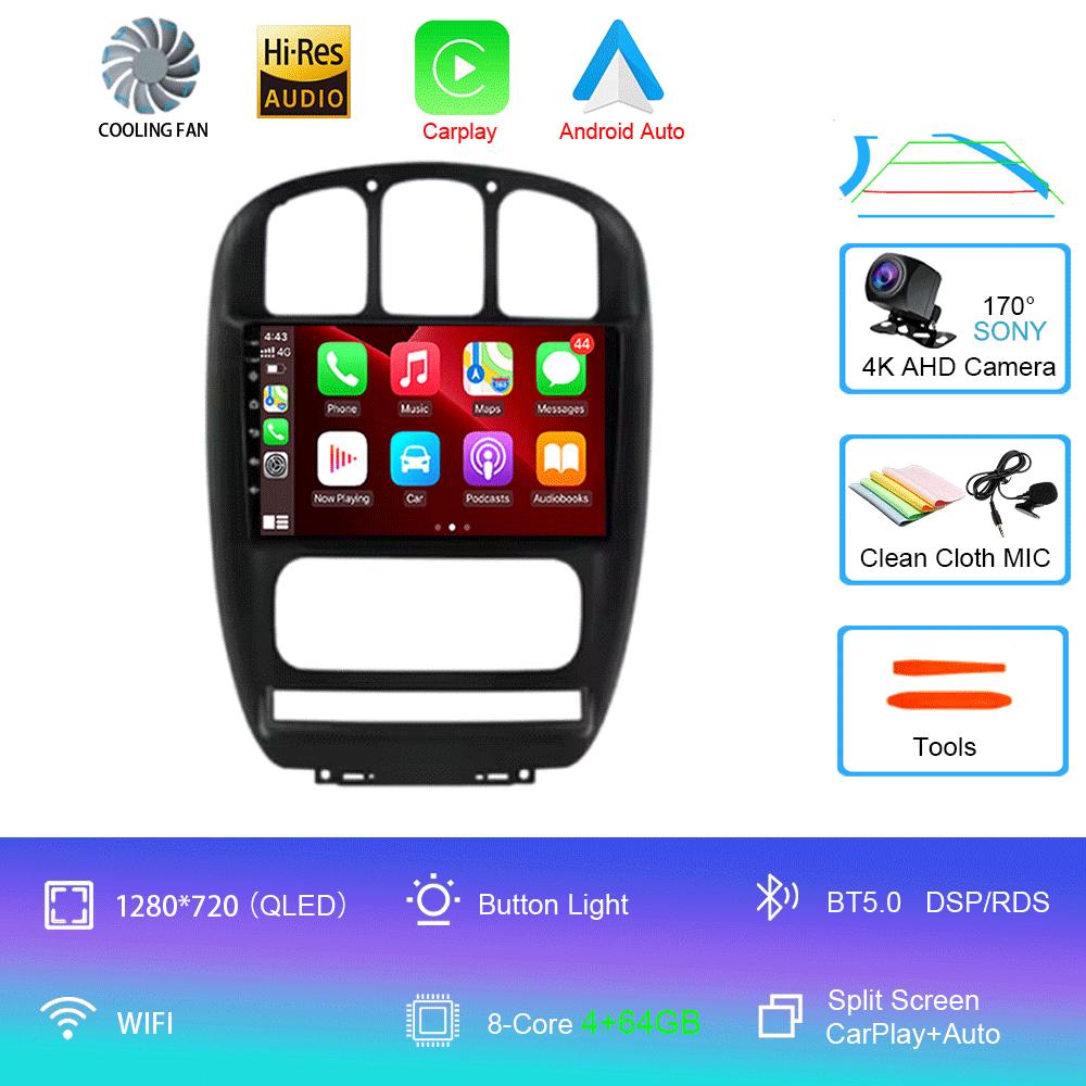 For Dodge Caravan 4 For Chrysler Grand Voyager RS 2000 - 2012 Android 14 Carplay Auto Car Radio Multimedia Video Player Screen