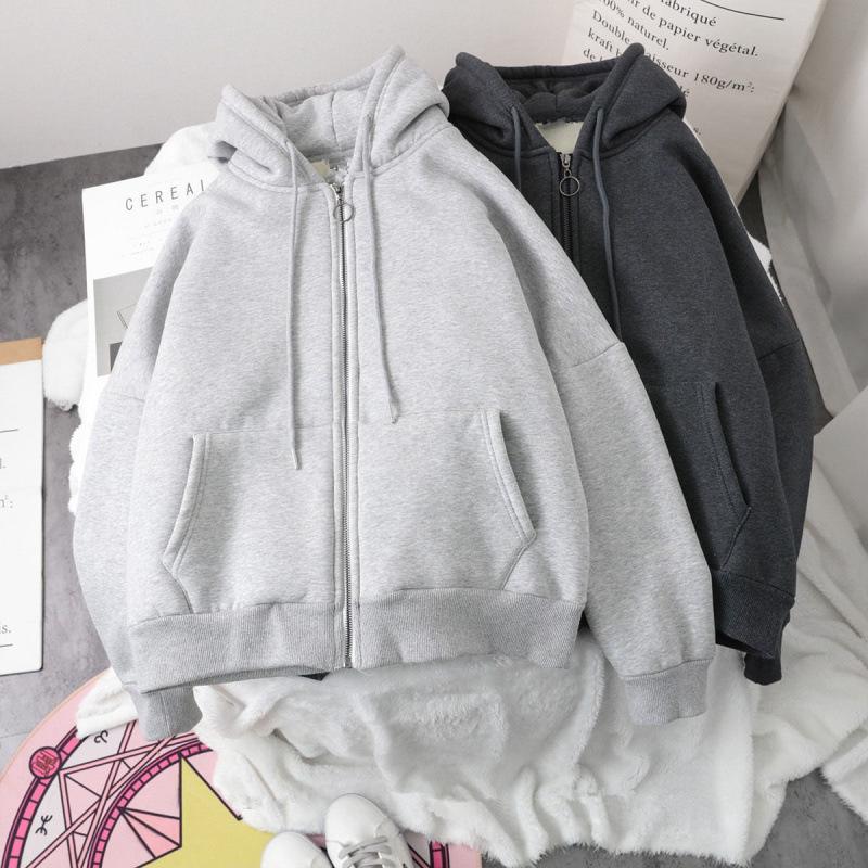 Cardigan Sweat-shirt à Capuche Zippé pour Femme - Doublé Polaire, Épais, Coupe Ample, Design Polyvalent pour Automne/Hiver 2023