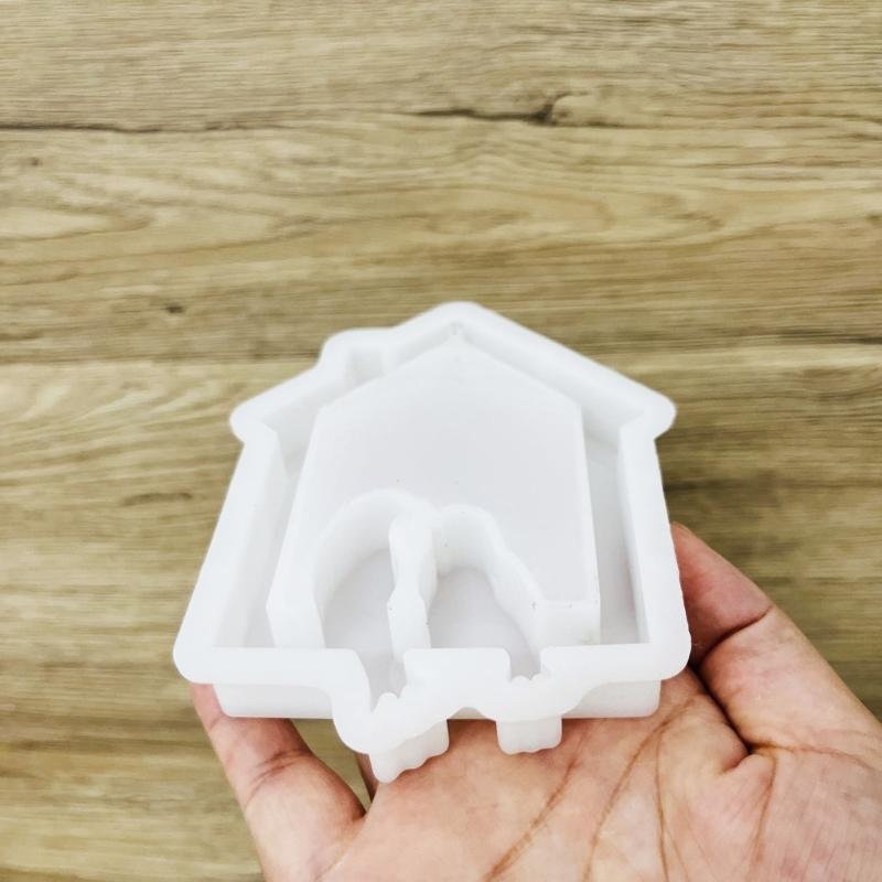 Birds House Silicone Molds Hanging Ornament Mould Birds Plasters Molds Baking Molds for Festival Table Home Decorations