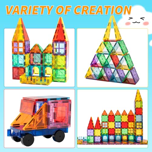 HannaBlock 80 Pcs Magnetic Blocks, Magnetic Toy for Children, Educational Toy, Magnetic Blocks, Magnetic Toy, Birthday Present, Christmas Gift, Gift