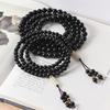 Ebony Wood Bracelet Purple Sandalwood108Buddhist bead bracelet, prayer beads, Hetian jade accessories, multi-loop design for men and women couples