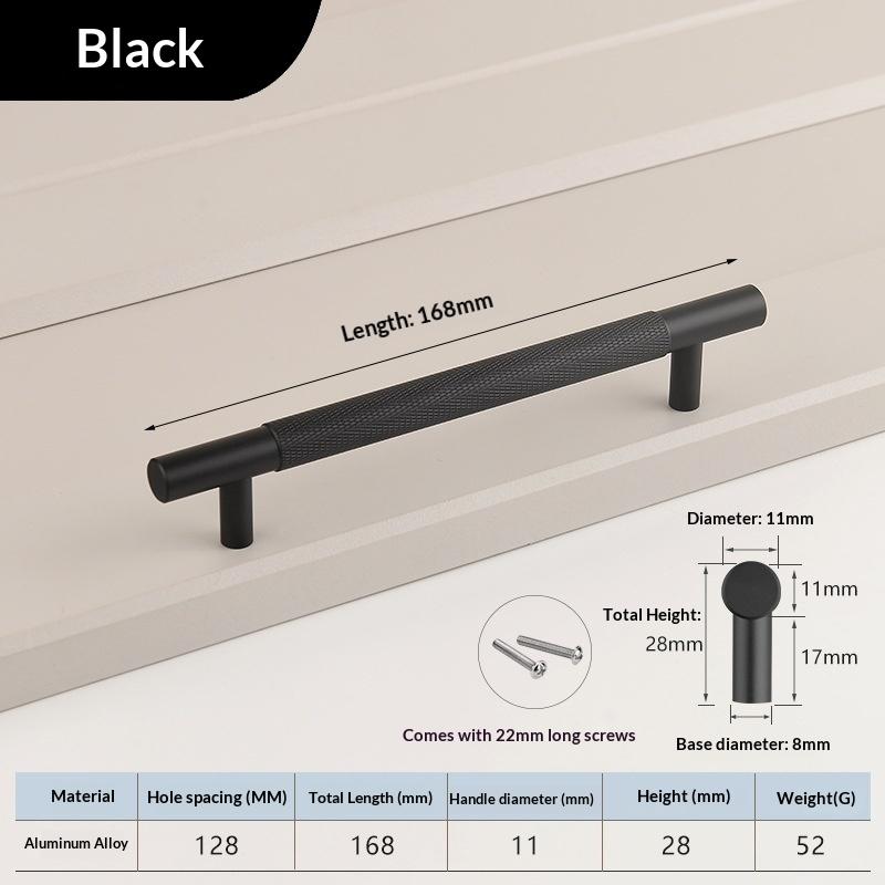 Nordic Wardrobe Handles–Gold Copper & Black Drawer Knobs Extended American-Style Aluminum Alloy Cabinet Pulls Furniture Hardware