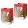 2Pcs Christmas Reindeer Paper Gift Bags Handheld Candy Storage Pouch Party Favor Container Festival Christmas Gift Bags