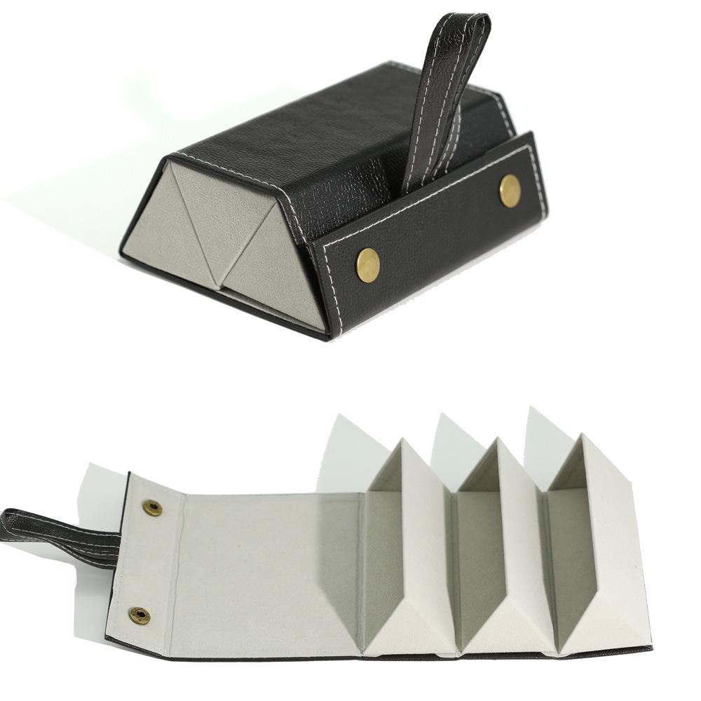 Leather Multi-Compartment Eyeglass & Sunglasses Storage Case, Portable & Foldable with Large Capacity