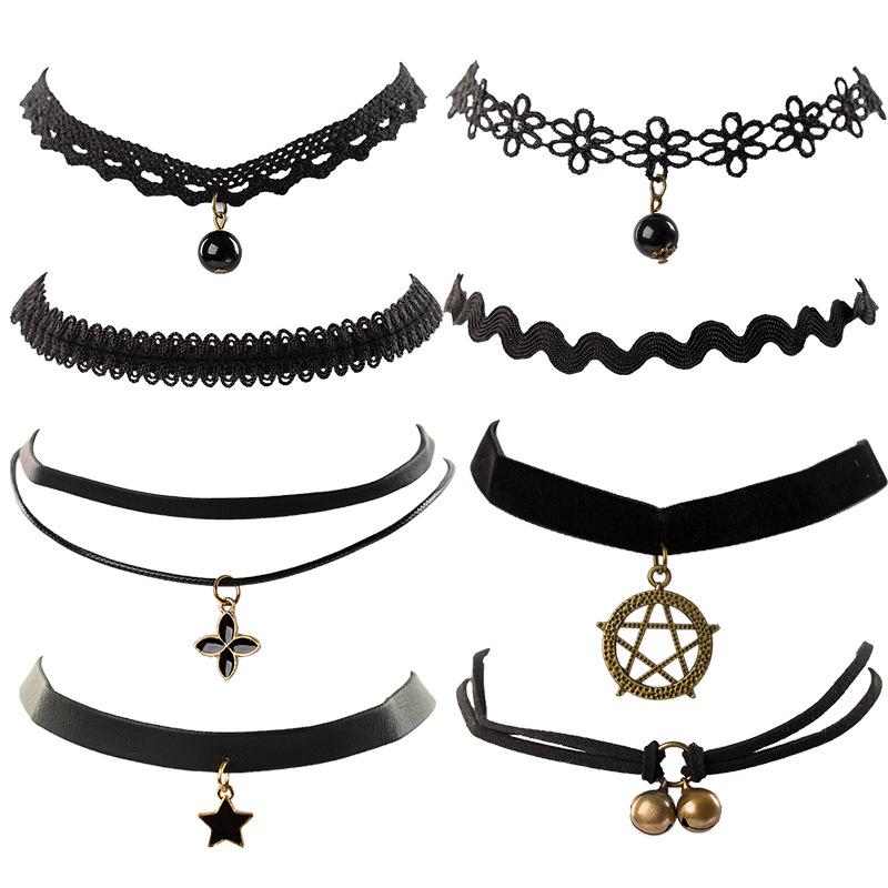 Korean Style Lace Choker Necklace Set