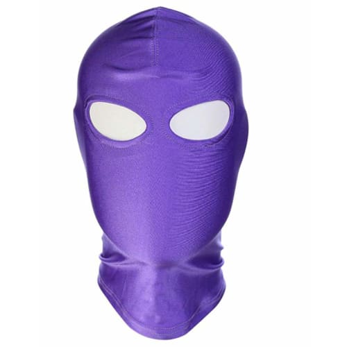 CZ-ING Full Face Mask, Stretch, 3-Hole, Blindfold, Open Mouth, Full Head Mask, Breathable, Elastic, SM, 3-Pack (Purple)