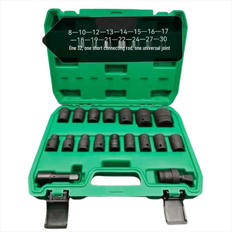 Lingxi Electric Impact Wrench & 1/2-inch Drive 18-Piece Short Hex Socket Set