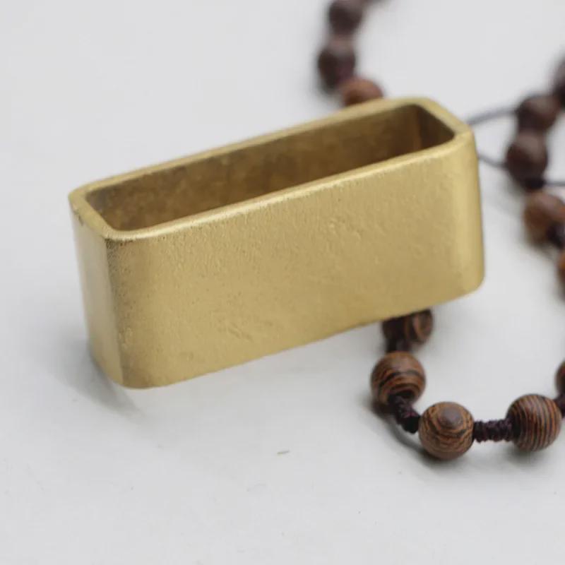 Vintage doplňky k opasku z čisté mědi - Gravírovaný kroužek na opasek, poutko a přezka