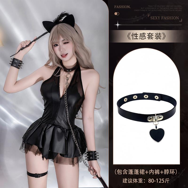 Sex Underwear Women's Sexy Neck Skirt Little Devil Two-dimensional Pure Desire Spice Girl Uniform