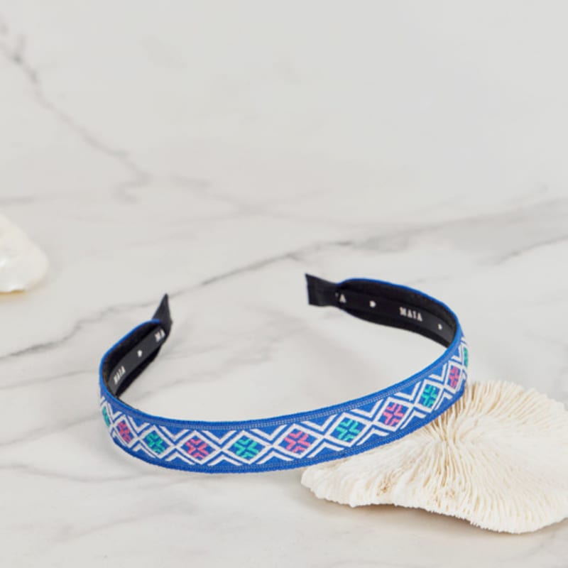 

МАЙЯ Повязка на голову с ромбовидным узором (Выберите 2) - синий black