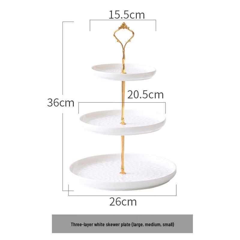 

Ruhan Emerald Ceramic 3-Tier Serving Plate
