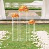 3-Piece Acrylic Wedding Flower Stand Set, Modern Rectangular Floral Display Rack, 60cm 80cm 100cm Tiered Centerpiece Holder