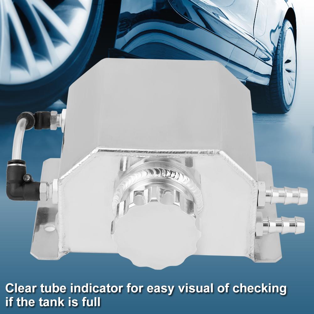 Aluminum Alloy Engine Oil Reservoir Oil Breathable Pot Exhaust Gas Catch Filter   Silver