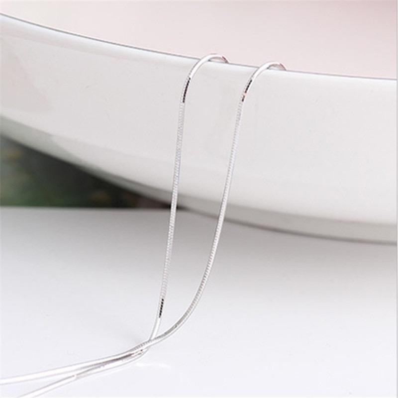 Fashion Classic Clavicle Chain Sterling Silver Jewelry S925 Silver Necklace 1MM Snake Chain with Chain 1MM Snake Bone Chain