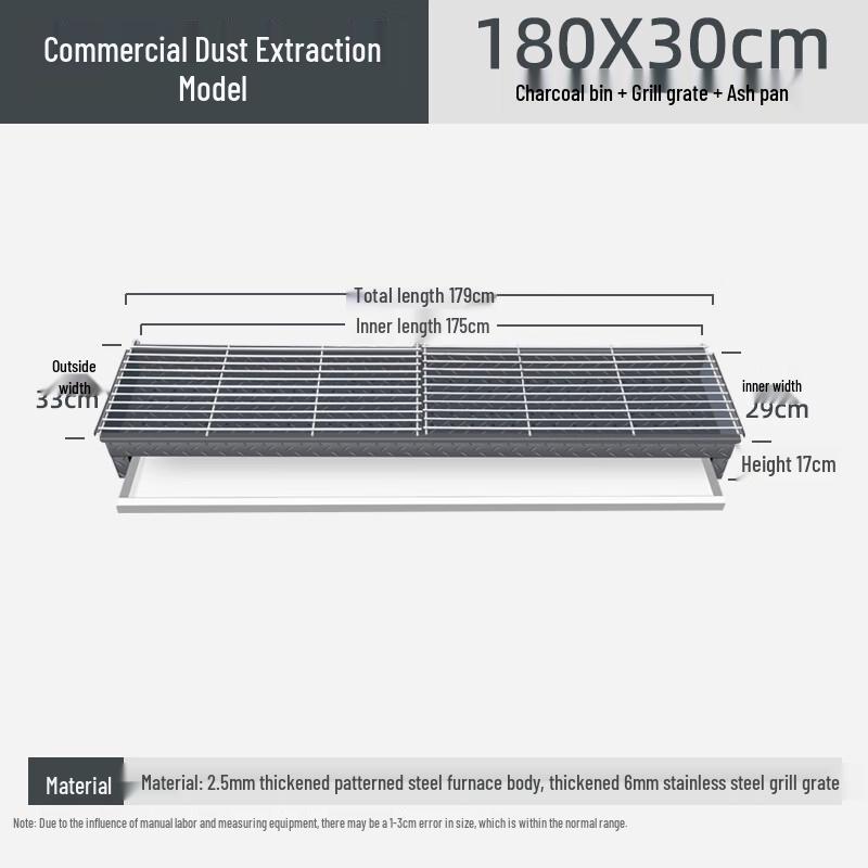 Shixun 180x30 Charcoal Grill with Ash Drawer