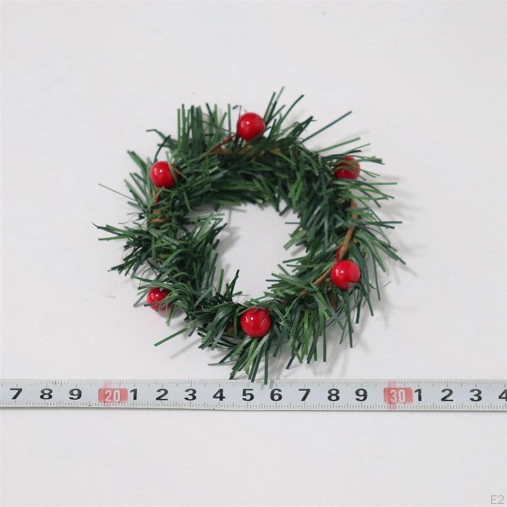 Candle Ring Wreath Greenery Artificial Garland Pillar Candleholder for Party Home