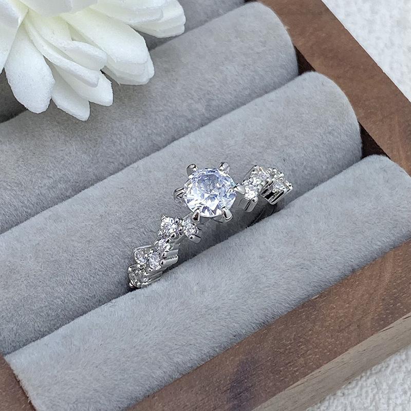 [Broken Diamond Galaxy] Farbe Mikro-eingelegter Zirkon High-End Offener Ring Reihe Diamant Nische Farbiger Schatz Exquisiter Ring Frau