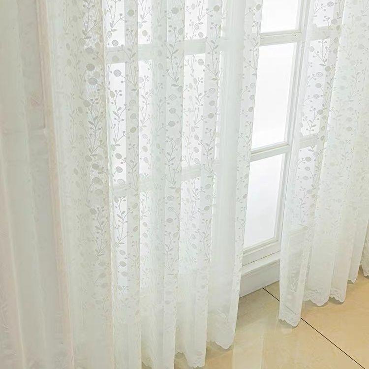 Licht Luxus Gaze Vorhang Wohnzimmer Balkon Schlafzimmer Fenster Bildschirm Stickerei Stickerei Weiß Garn Moderne
