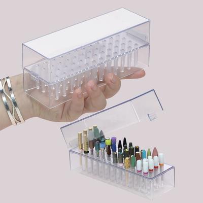 30/48 Holes Nail Drill Bits Storage Box Professional Nail Drill Bits Holder Stand