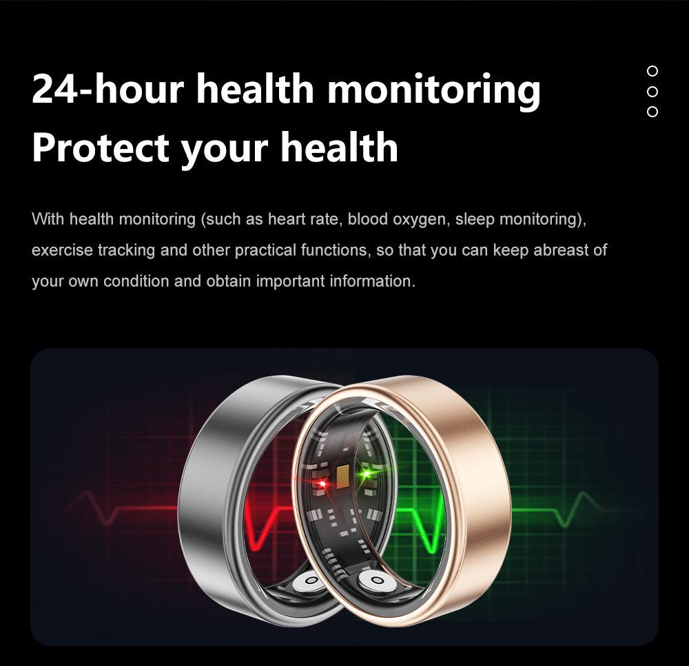 Smart Ring SR06: Waterproof, Blood Oxygen & Sleep Monitoring Bluetooth Wearable for Men and Women