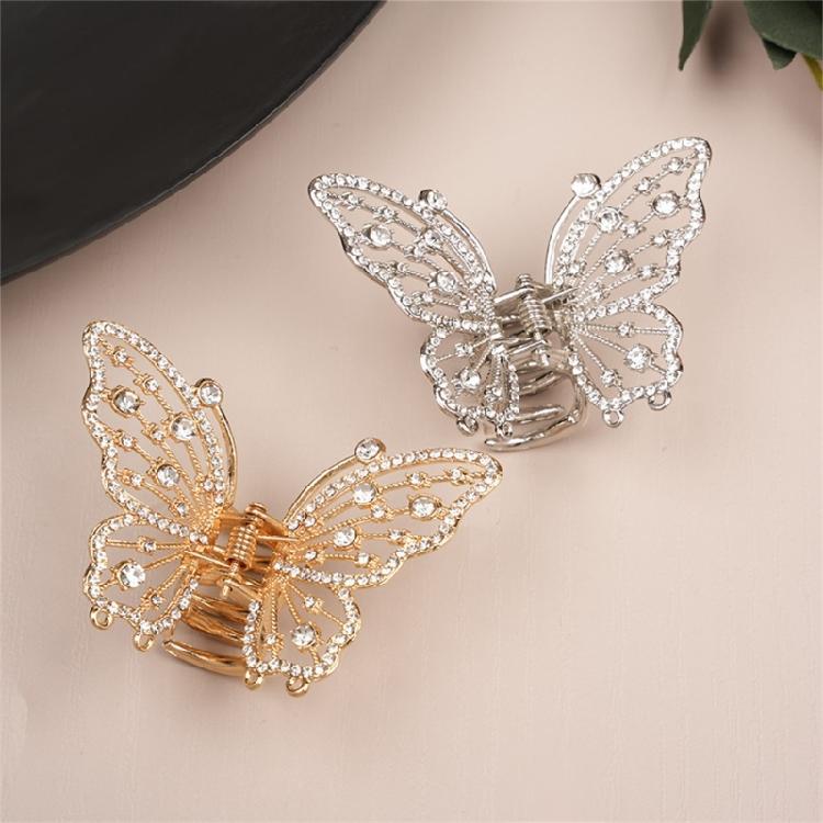 Pinza per Capelli alla Moda per Acconciature a Chignon, Treccine, Design Antiscivolo, Dettaglio Strass, Decorazione per Capelli, Accessorio per Capelli in Metallo