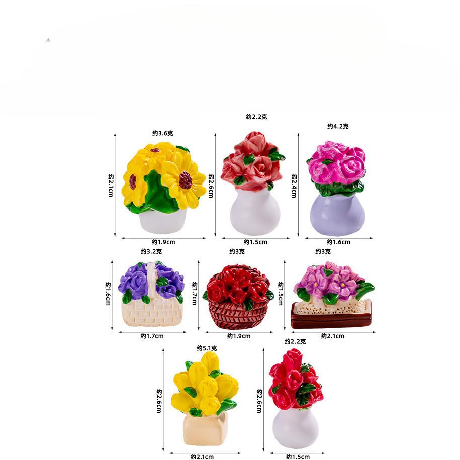 

8Pcs/set Mini Flower Plant Bonsai Miniatures Mini Figuren Moss Terrarium Micro Landscape Fairy Garden Dollhouse Decoration 1-2cm разноцветный
