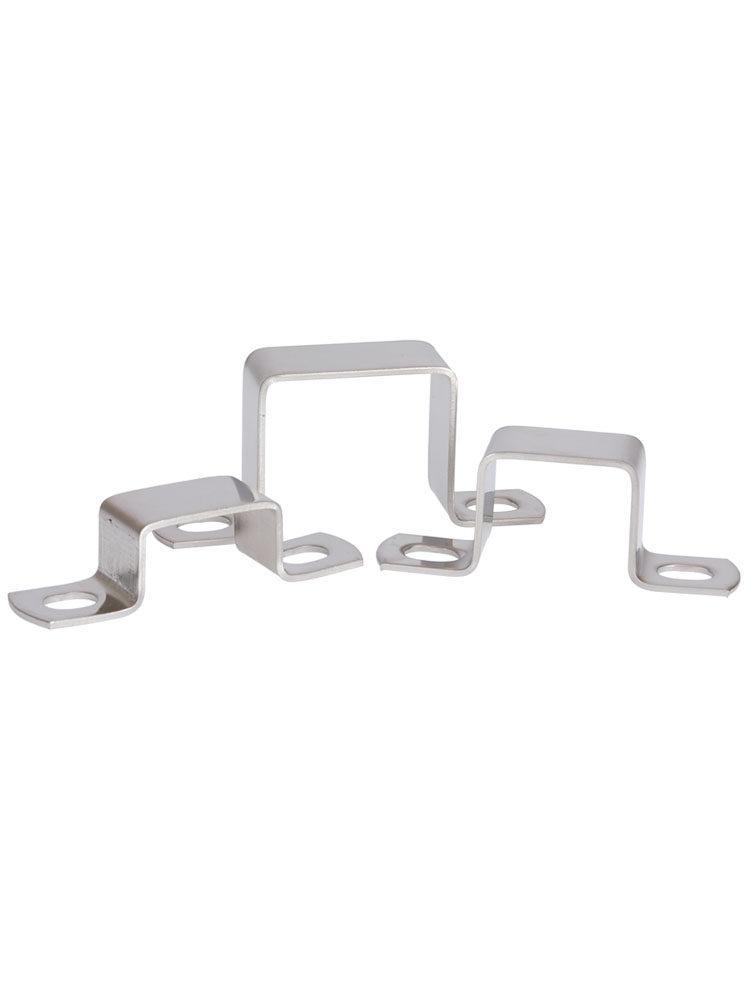 304 Stainless Steel Right Angle U-Shaped Saddle Pipe Clamp Bracket 100x20 square pipe (1 pc)