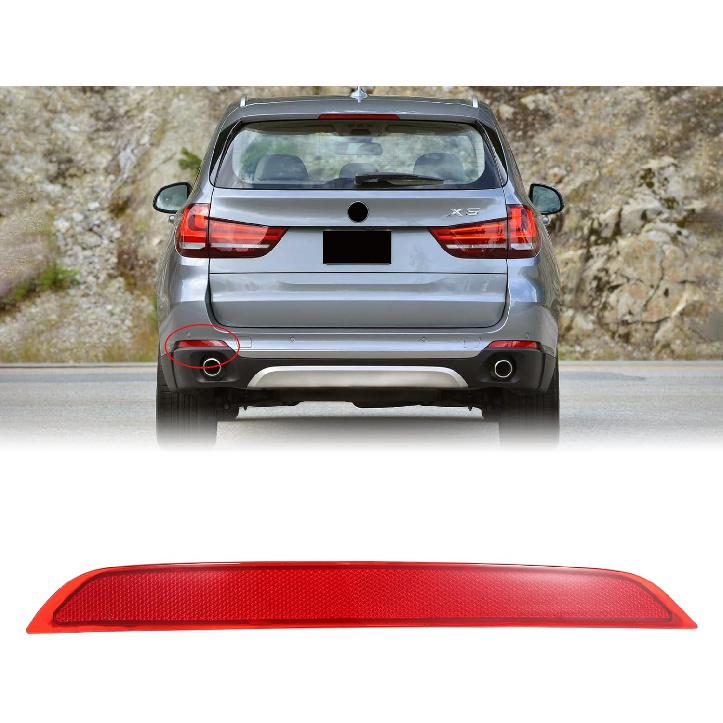 Right Rear Bumper Reflector Passenger Side Red Trim 63147290092 Compatible with Mercedes-Benz BMW F15 X5 2014-2017