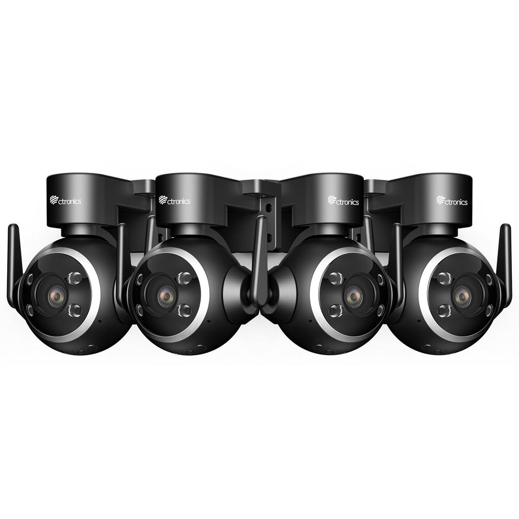 Ctronics Security Camera Outdoor Automatic Tracking 5G AI Detection Voice Light Threat Remote Control 4MP Smart Night Vision 24 Hour Recording Preset