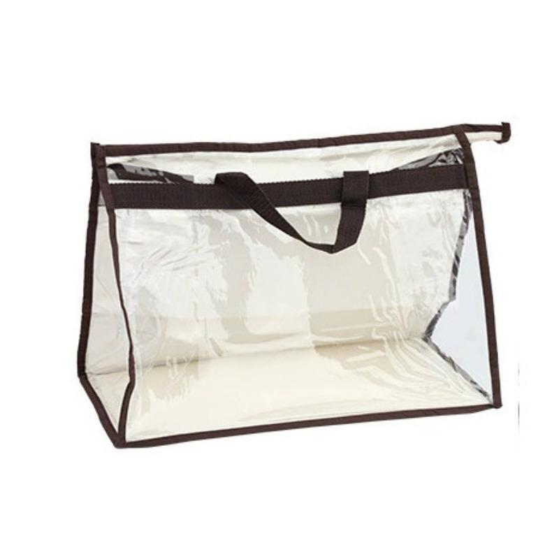 Luxury Transparent Dust Proof Storage Bag for Handbags, Waterproof Zipper Pouch for Wardrobe, Travel Toiletry Cosmetic Organizer KTB
