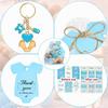  6/20Pcs Baby Feet Charm Keychain with Wrapping Sticker Hanging Label For Wedding