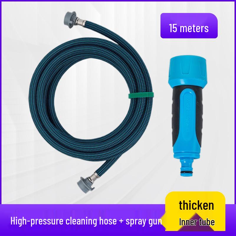 Multi-Functional High-Pressure Water Gun for Car Wash, Gardening, and Landscaping with Soft Hose Storage Set