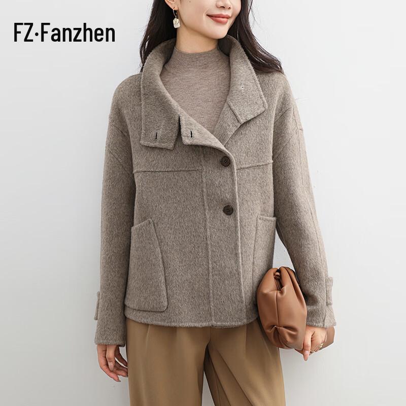 

Женское двустороннее пальто свободного кроя из 100% шерсти VanZhen M