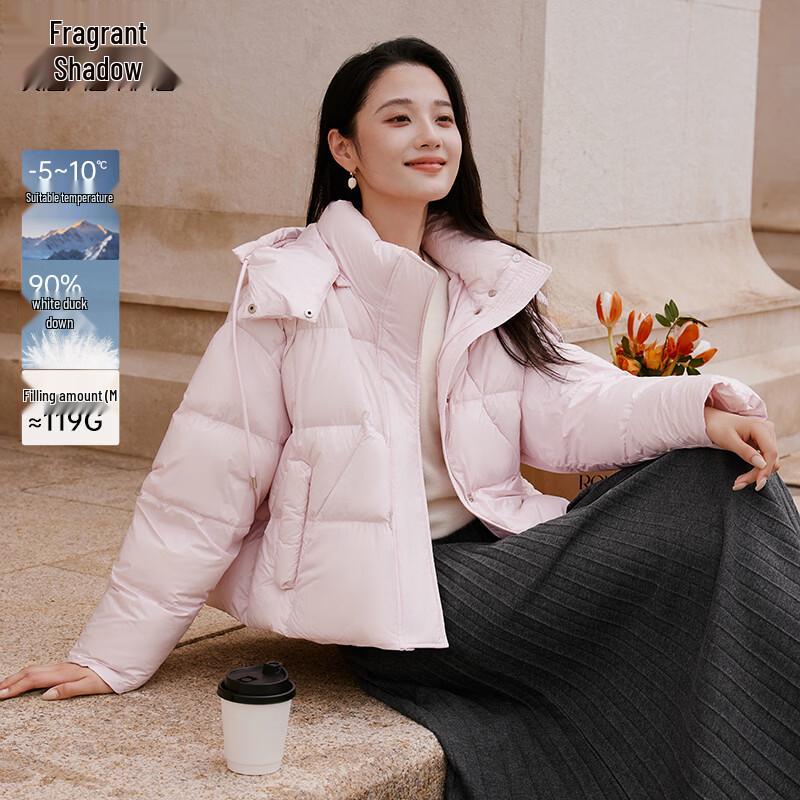 Xiangying Women s Hooded Puffy Down Jacket L