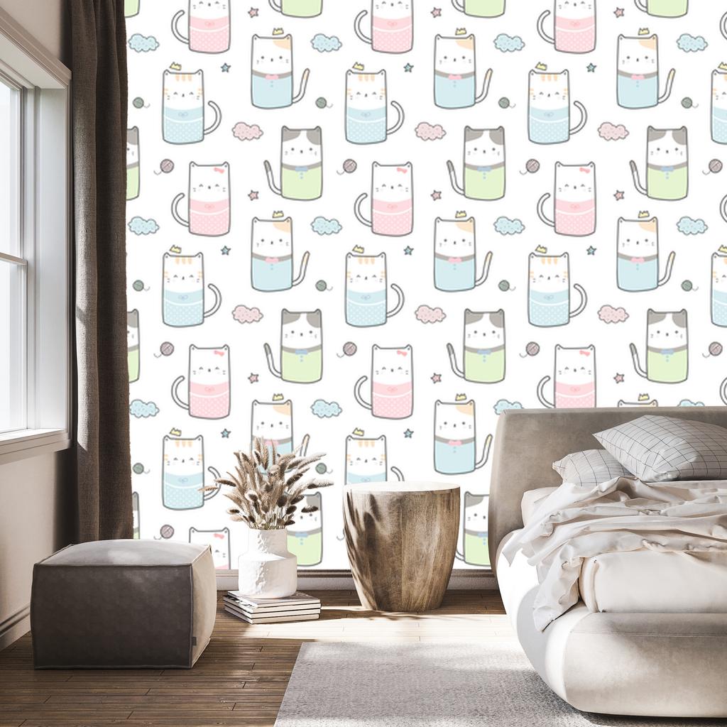 Kittens and Clouds Wallpaper for Living Room and Bedroom 50x1000
