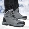 High-top velvet hiking shoes outdoor non-slip and wear-resistant men's breathable casual sports shoes lace-up warm men's shoes