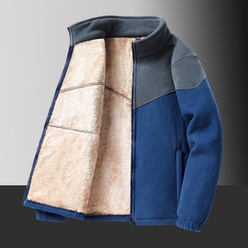 Men's Lambswool Winter Jacket - Thick Velvet, Versatile Sports Top, Plus Size Available