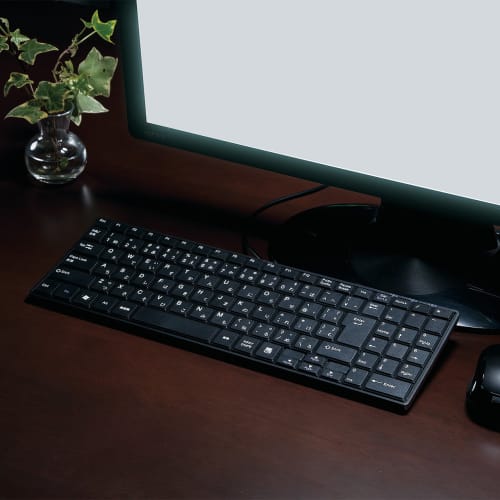 Sanwa Supply SKB-SL19BK Wired Slim Keyboard Quiet Key USB A Connection Japanese Layout 102 Keys Pantograph