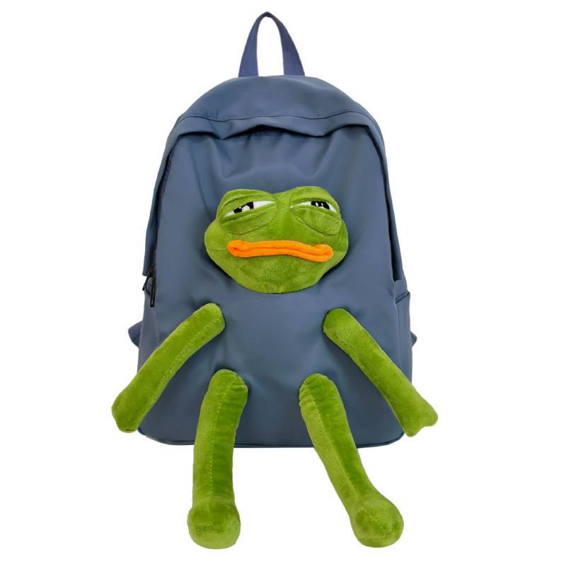 Cartoon-Frosch-Rucksack für Kinder und Jugendliche, Oxford-Stoff, lässige Schultasche mit Luftstrom-Komfort