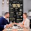 50th Birthday Decorations Back In 1976 Door Banner for Men Women, Black Gold Happy 50 Birthday Door Cover Party Supplies, Fifty Year Old Bday