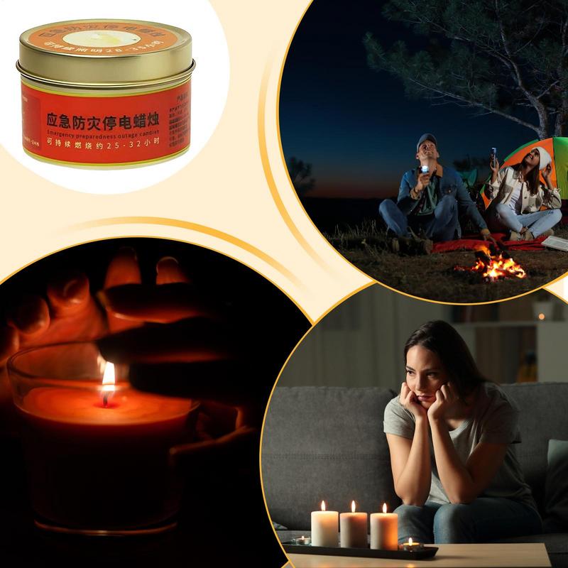 Long Lasting Candles Camping Candles Survival Candles Smokeless Long Burning Candles 24 Hours Portable Power Outage Candles Tea