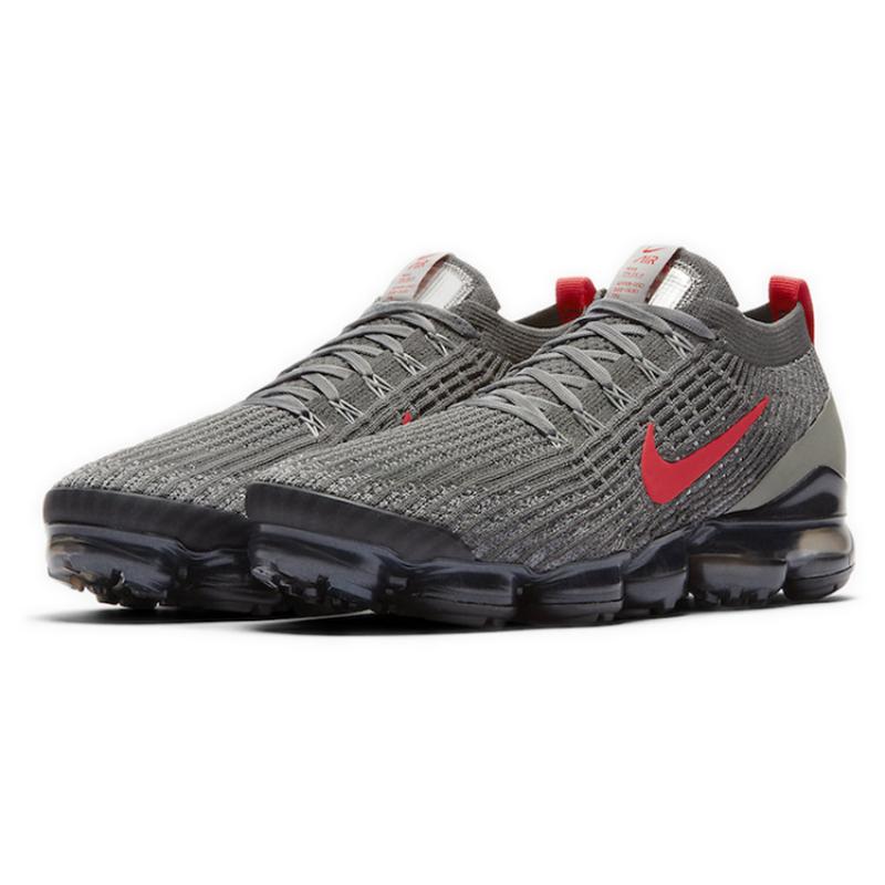 Nike Air VaporMax Flyknit 3 Grey Track Red Running Shoes CT1270-001