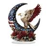 Acryl-Tischschild zum Unabhängigkeitstag, Patriotische 2D Mond-Adler-Rosen-Dekoration, Tischmittelstück-Ornament für die Feierparty, Vierter Juli
