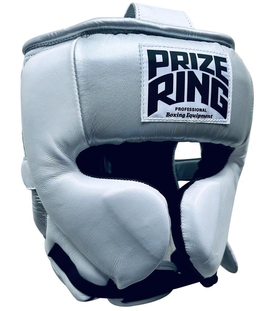 PRIZE RING Lightweight Headgear L Size "Professional SS" Silver/White