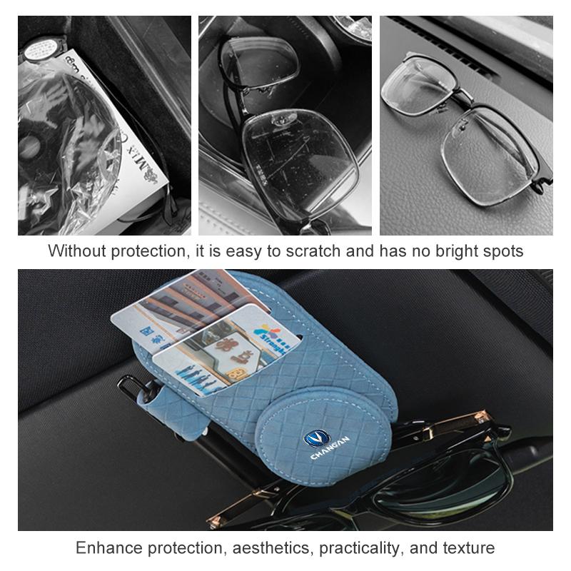 For Changan CS15 F70 UNI-K Alsvin UNI-T CS55 CS75 CS35 CX70 Car Sun Visor Organizer Multi-Pocket Glasses Clip Card Ticket Holder
