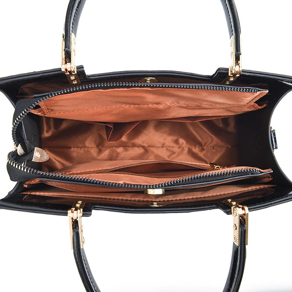 Queen-b Crocodile-Embossed Leather Bag, 2-Way, Stylish and Elegant, Women's Tote Bag/Shoulder Bag, Crocodile-Embossed, Luxury and Elegant (Beige)