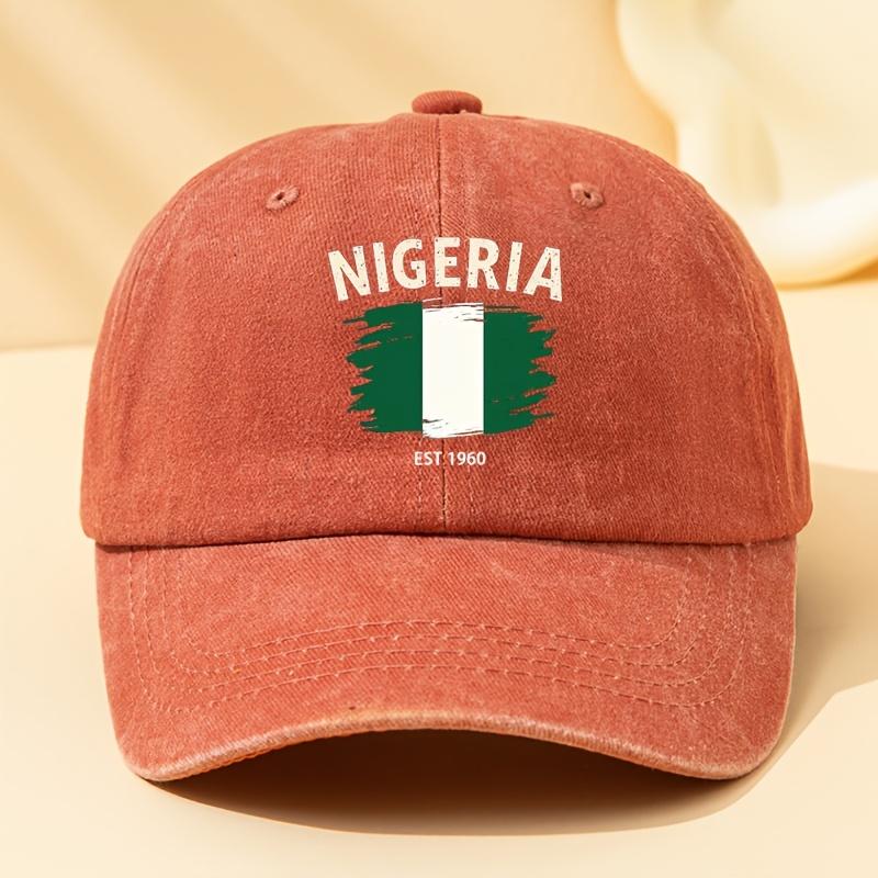Unisex Modna i Wszechstronna Czapka z Daszkiem Baseballowa z Nadrukiem Litery NIGERIA EST 1960 Outdoorowa Codzienna Czapka z Daszkiem