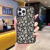 Wholesale Simple Small Floral Mobile Phone Case Apple 17pm Frosted Glass Case iPhone16 Large Hole Protective Case